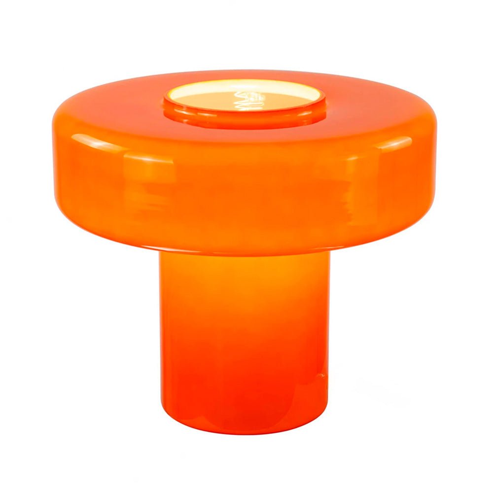 Maxi Foza Table Lamp with Colored Glass and Retro Style - Orange
