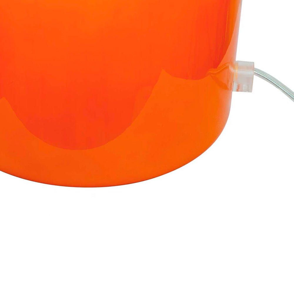 Maxi Foza Table Lamp with Colored Glass and Retro Style - Orange
