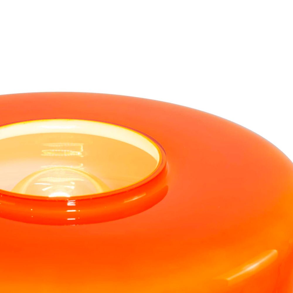 Maxi Foza Table Lamp with Colored Glass and Retro Style - Orange
