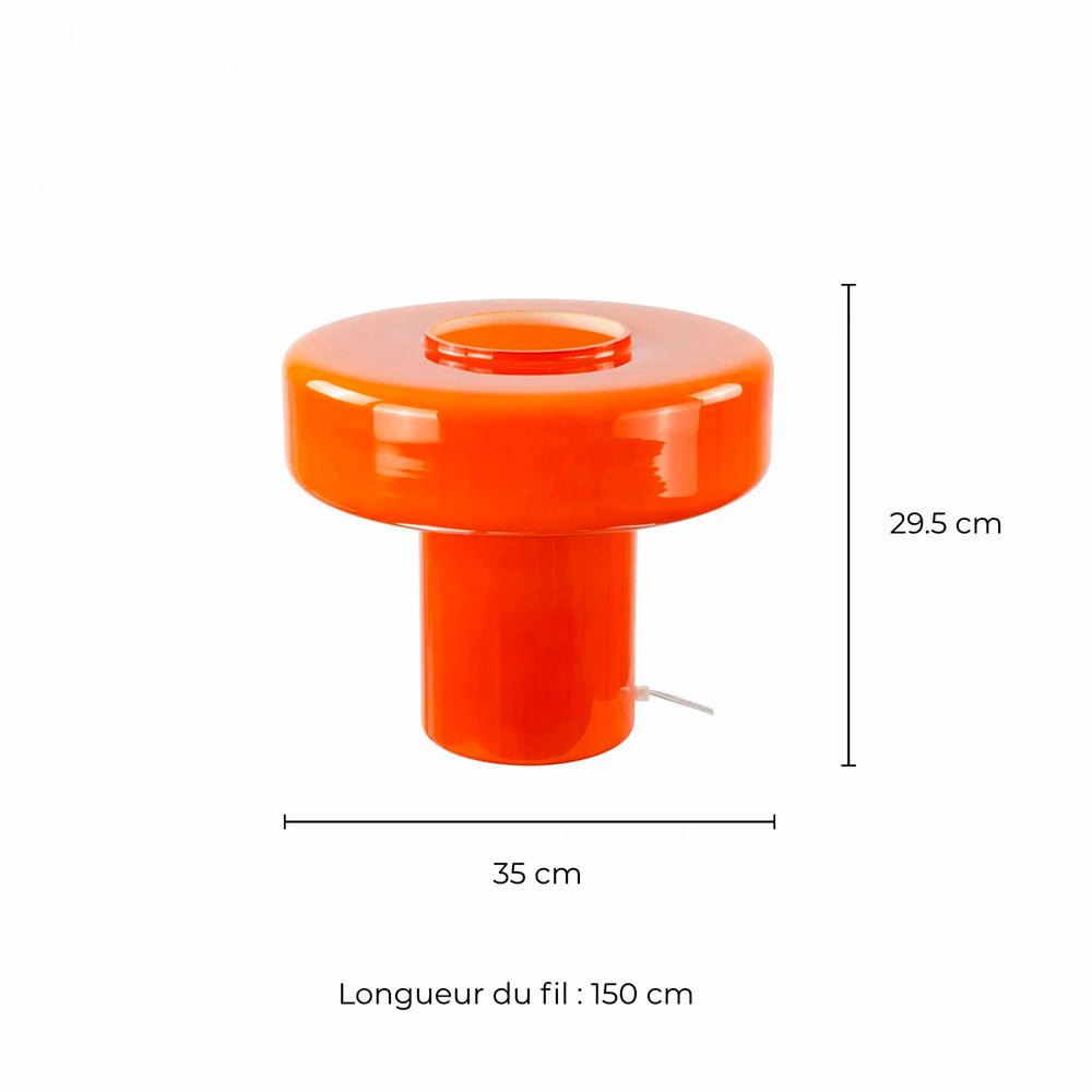 Maxi Foza Table Lamp with Colored Glass and Retro Style - Orange