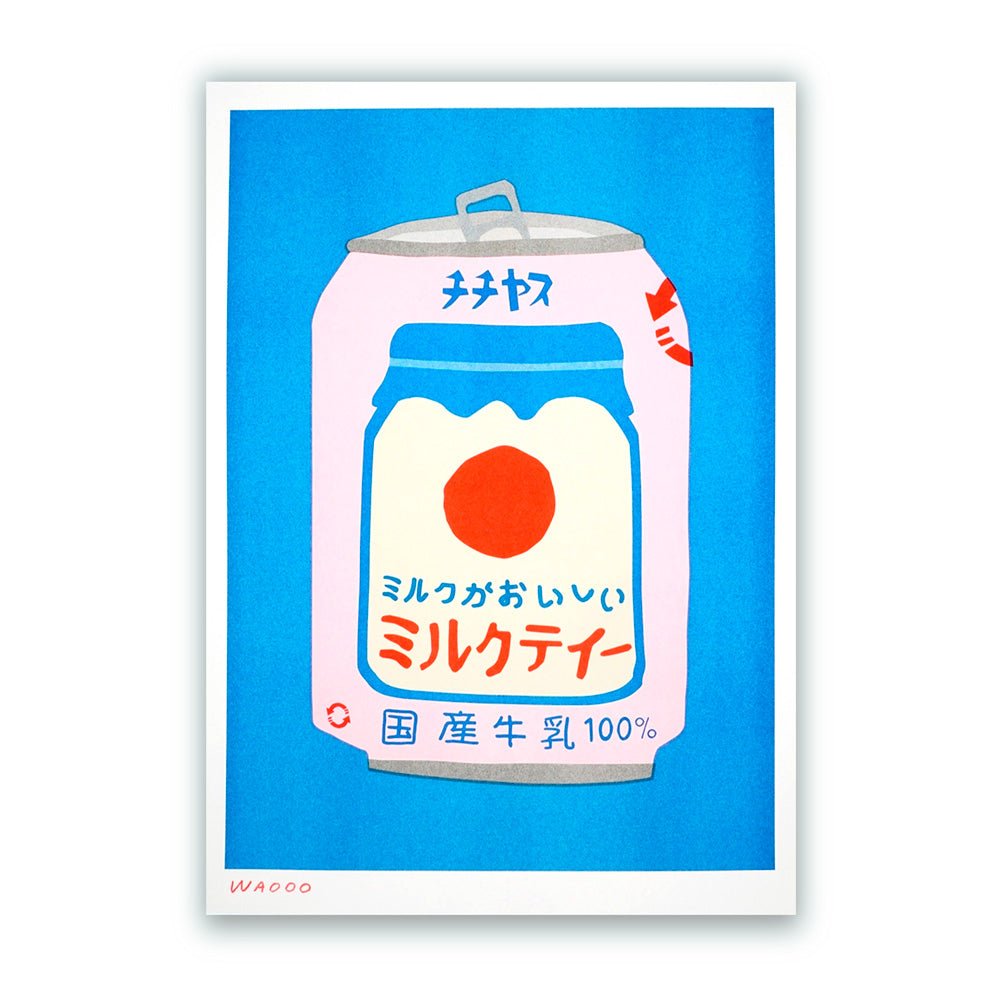 Boîte de thé au lait japonaise en risographie