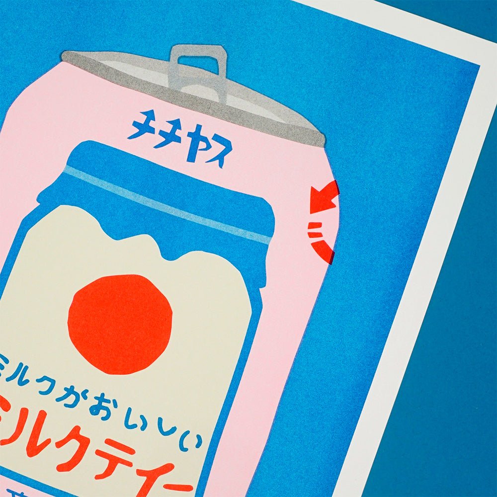 Lata Japonesa de Té con Leche Risografía