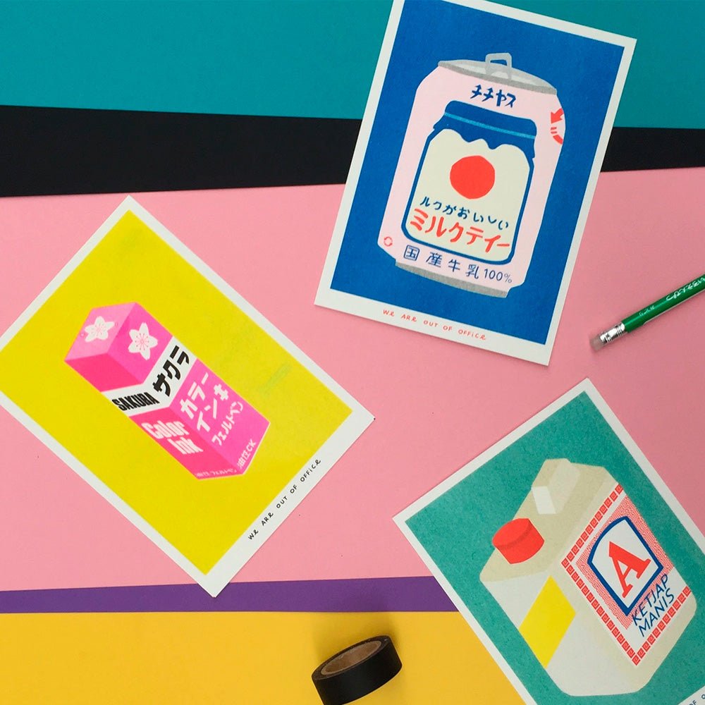 Lata Japonesa de Té con Leche Risografía