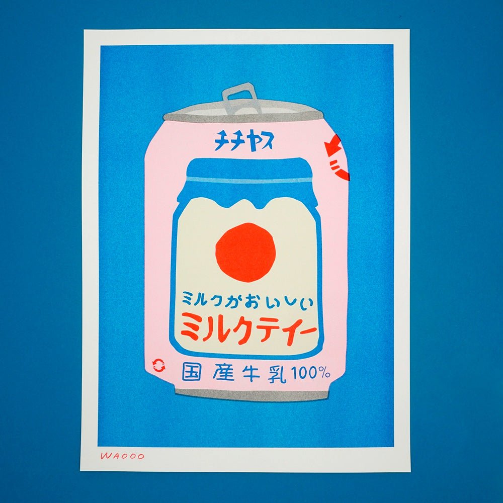 Lata Japonesa de Té con Leche Risografía