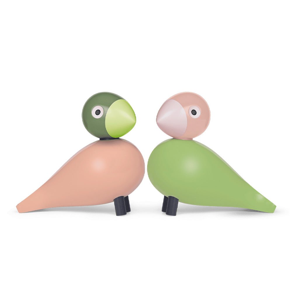 Pareja de Pájaros Verde / Rosa