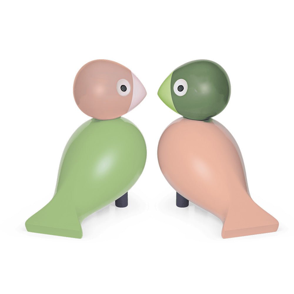 Pareja de Pájaros Verde / Rosa