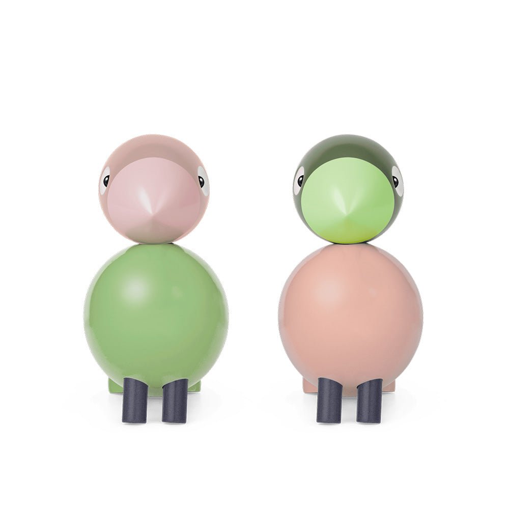 Pareja de Pájaros Verde / Rosa