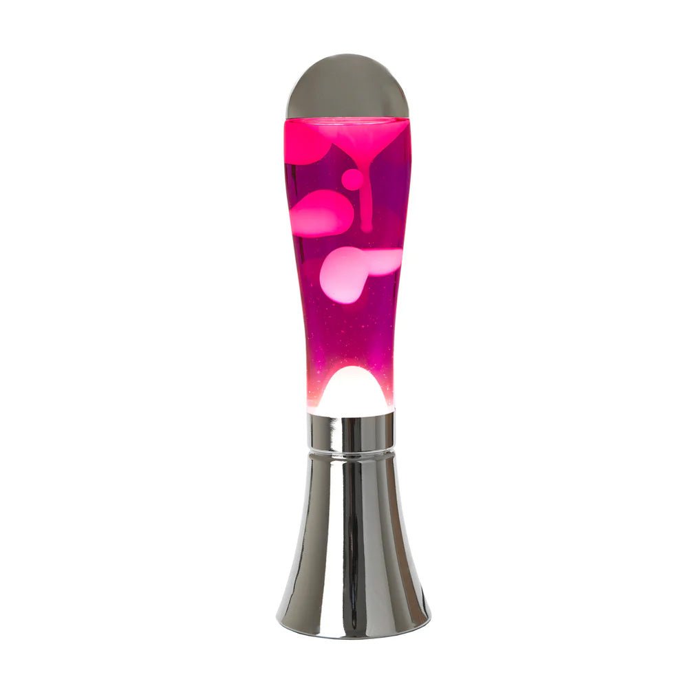 Lampe à lave Magma argenté rose