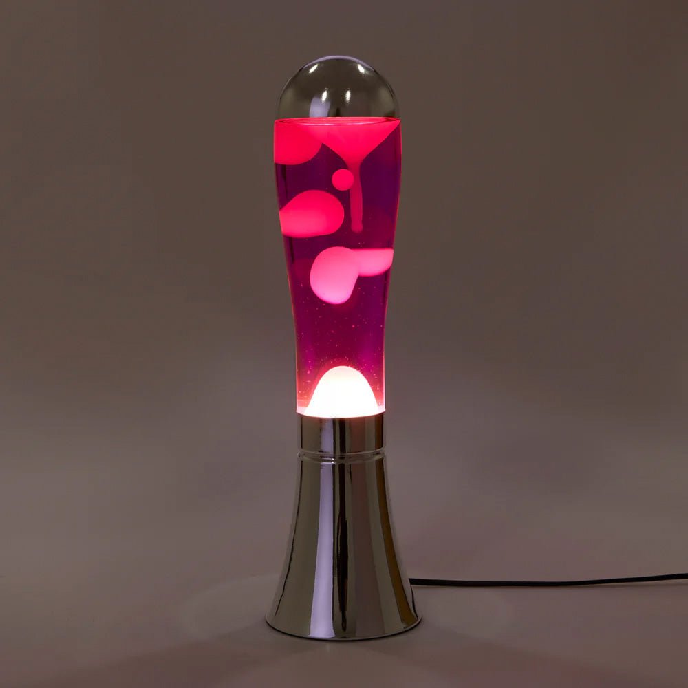 Lampe à lave Magma argenté rose