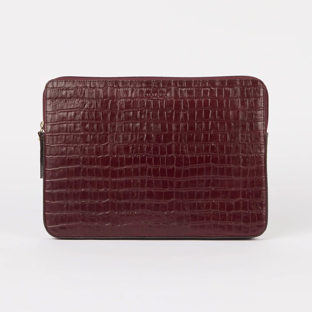 Housse pour ordinateur portable 13"/14" Croco Cerise foncée