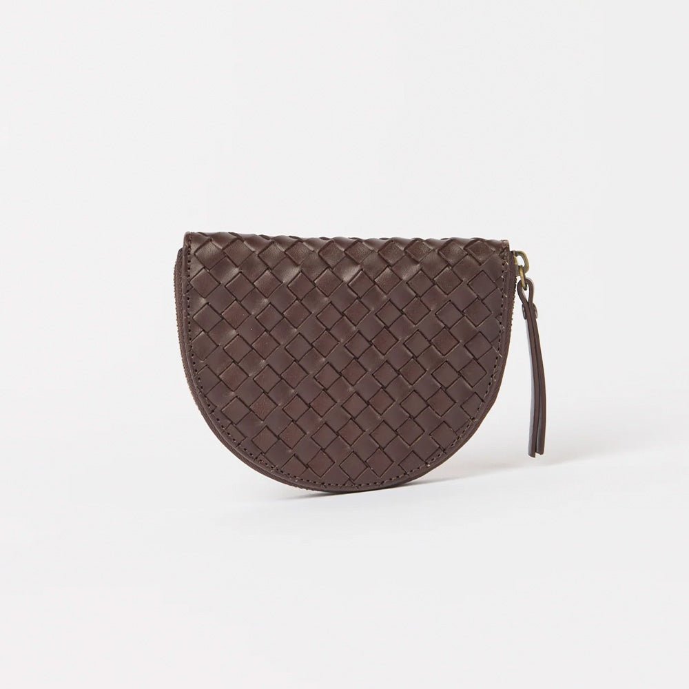 Laura Coin Purse - Chocolate Woven Leather