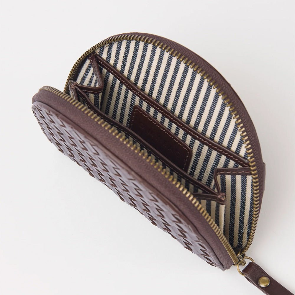 Laura Coin Purse - Chocolate Woven Leather