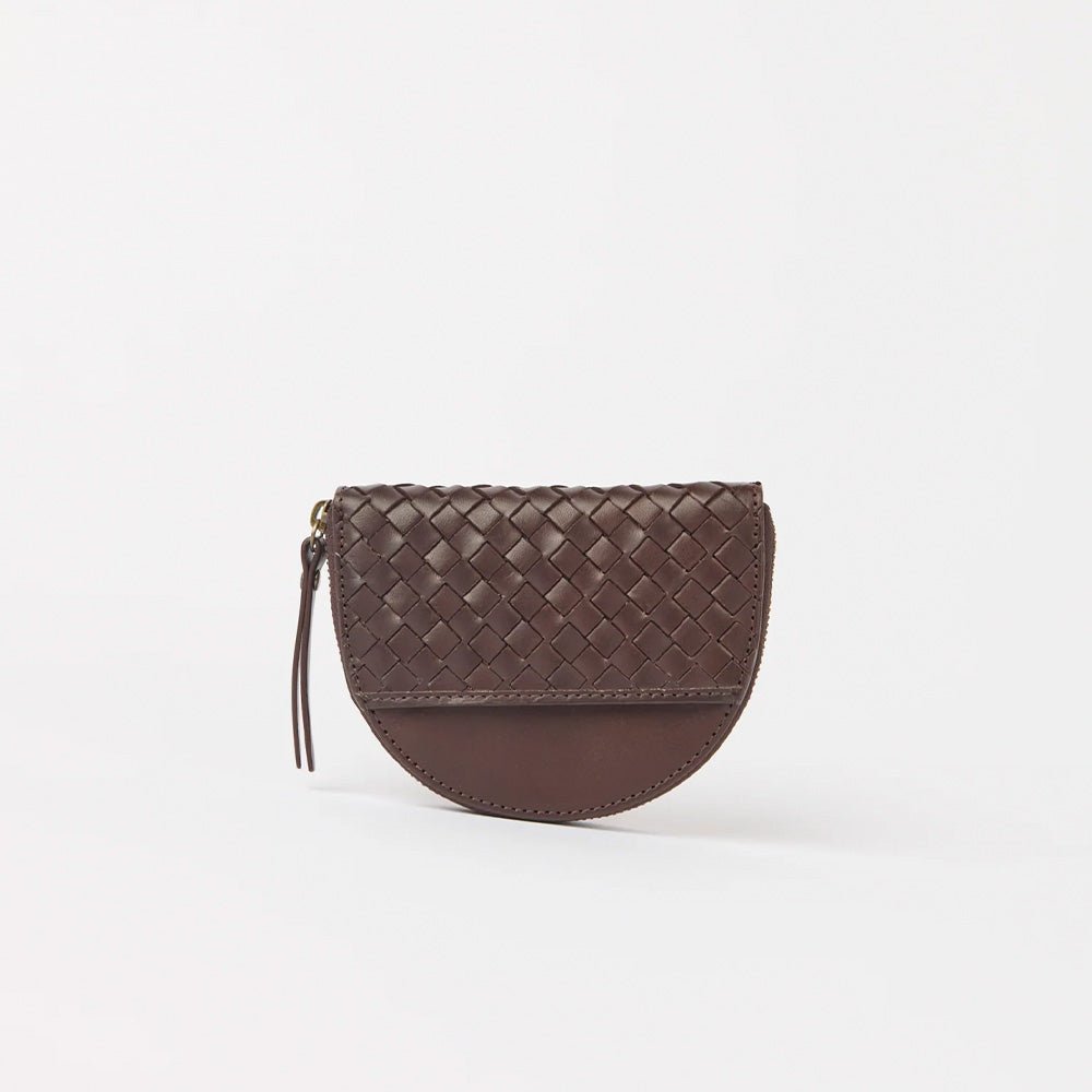 Laura Coin Purse - Chocolate Woven Leather