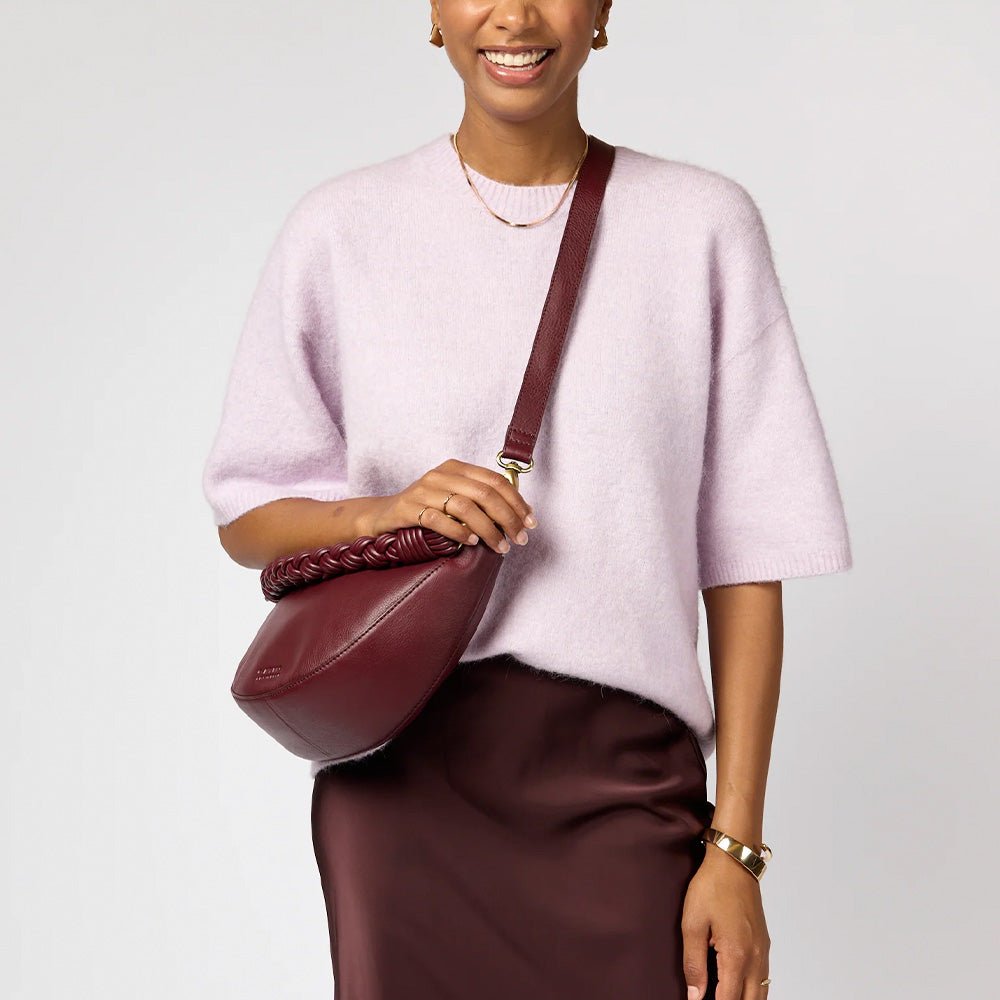 Leo Midi Soft Grain Leather Dark Cherry