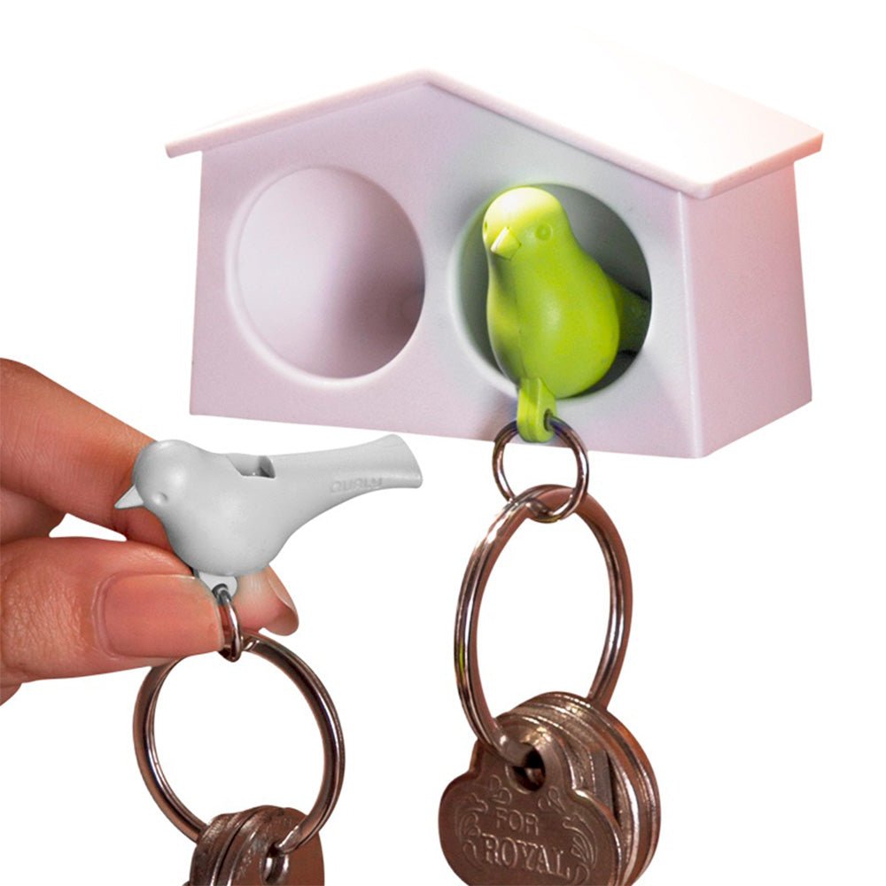 Mini Duo Sparrow Key Ring - White - White - Green