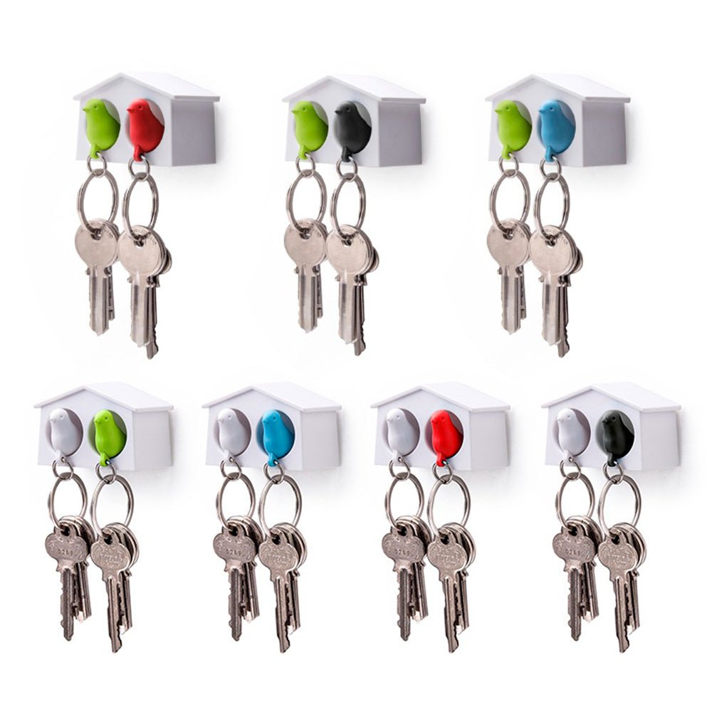 Mini Duo Sparrow Key Ring - White - White - Green
