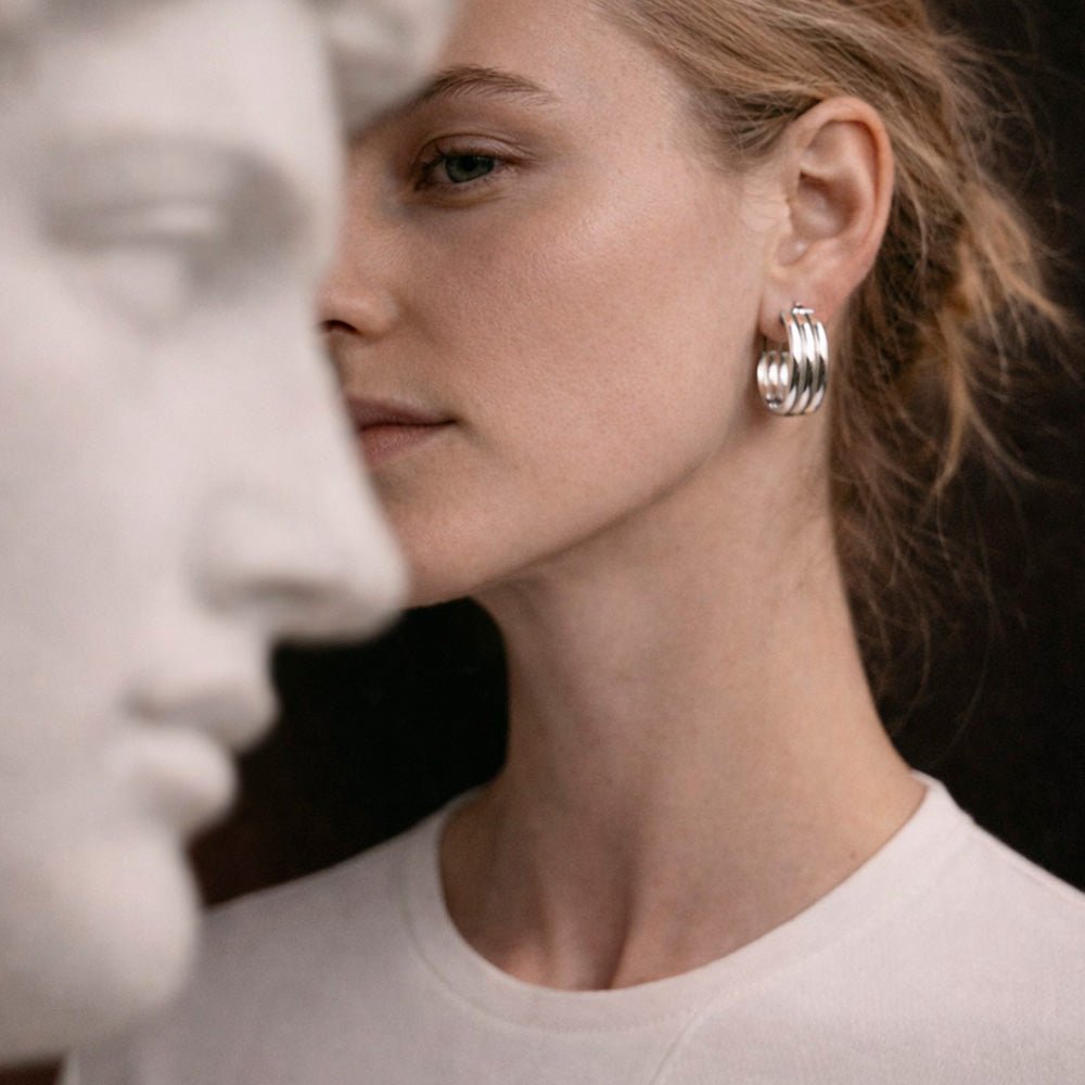Pendientes Nike Plata