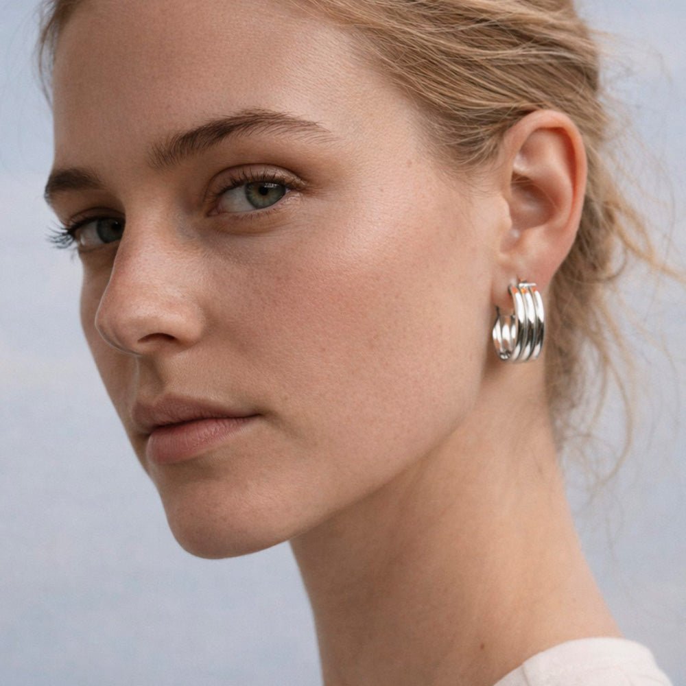 Pendientes Nike Plata