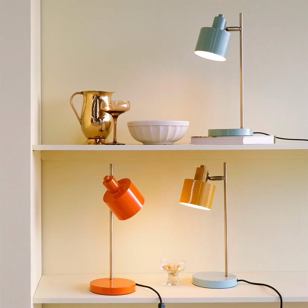 Lampe de table en laiton orange océan