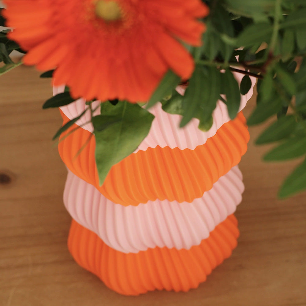 Vase bicolore ONDRA - Rose et orange