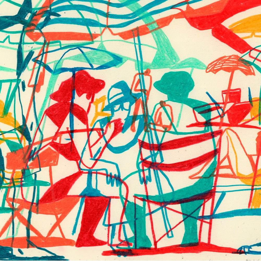 Of Parasols And Deckchairs Giclée Print A4