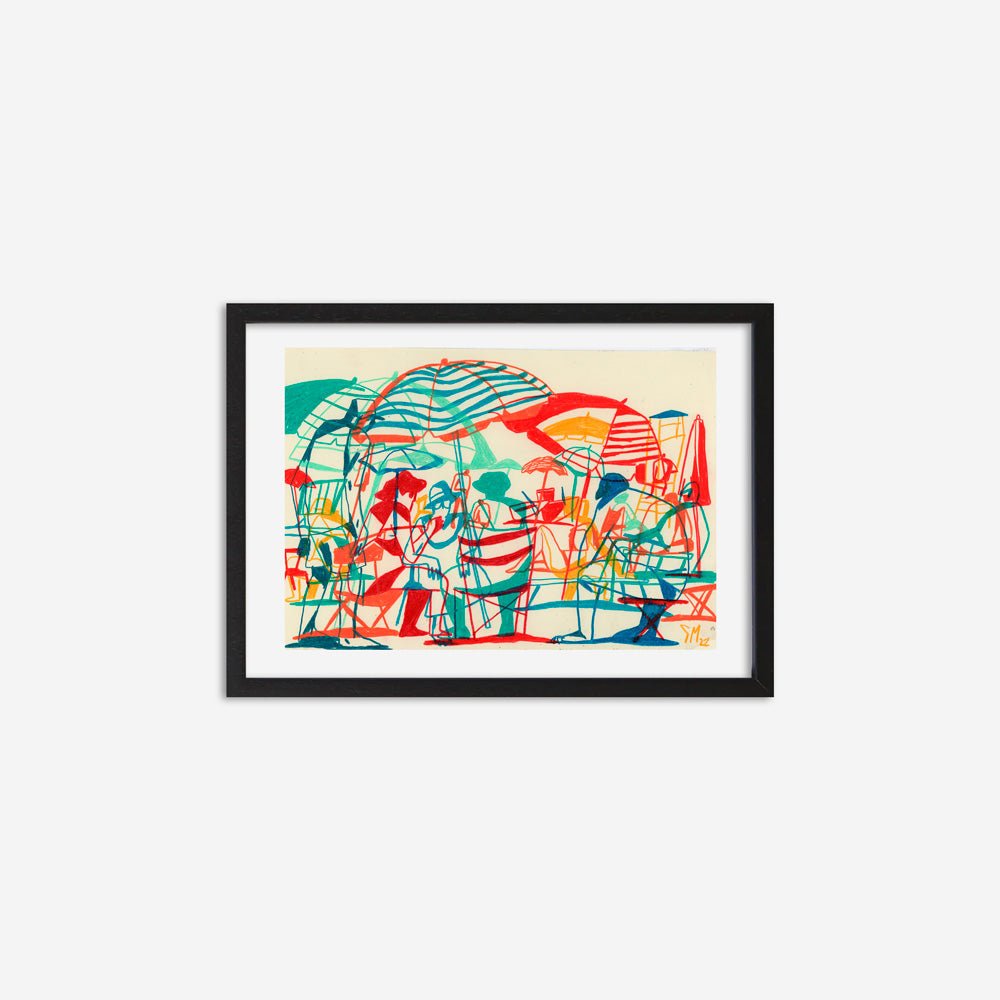 De Parasols Et Transats Giclée Print A4