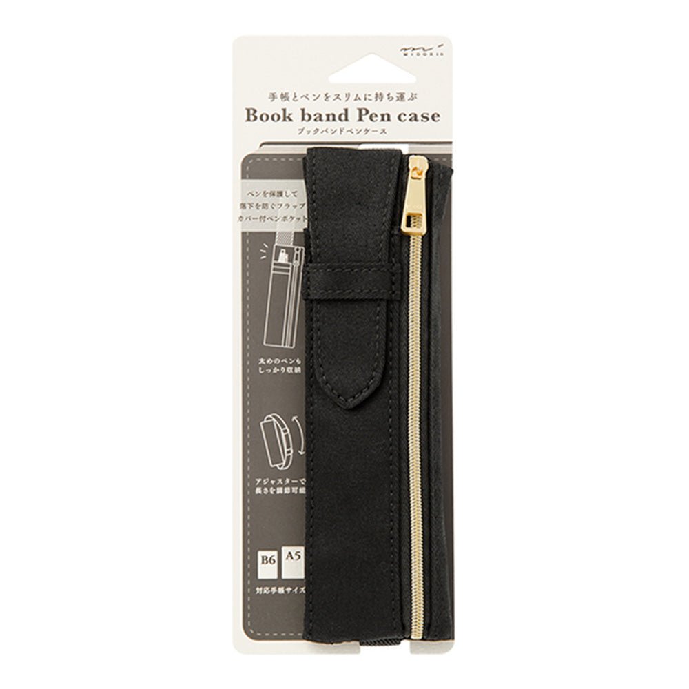 Book Band Pen Case (B6 - A5) Negro