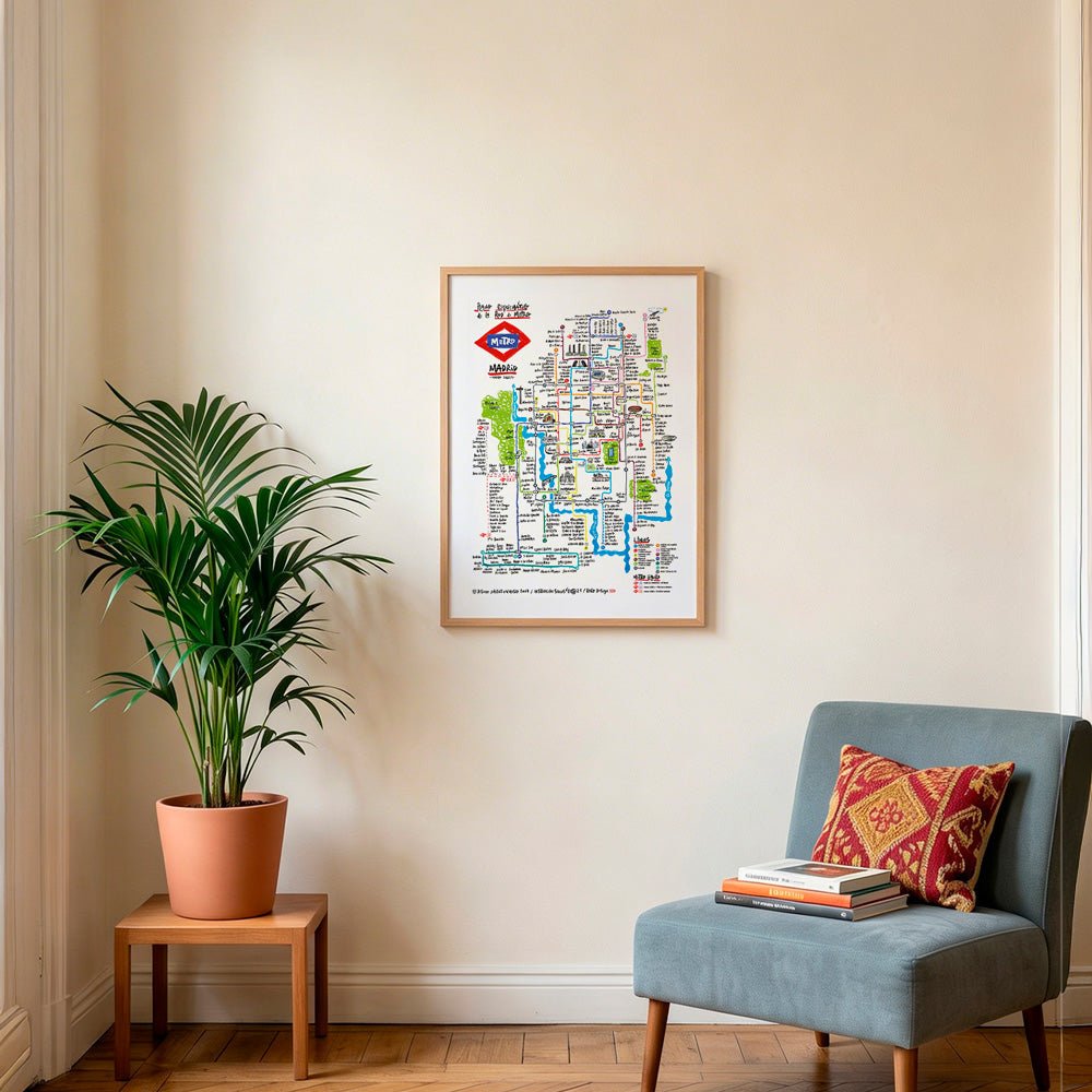 Plano de Metro Madrid Impresión Giclée