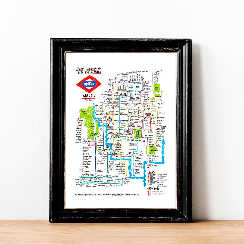 Plano de Metro Madrid Impresión Giclée