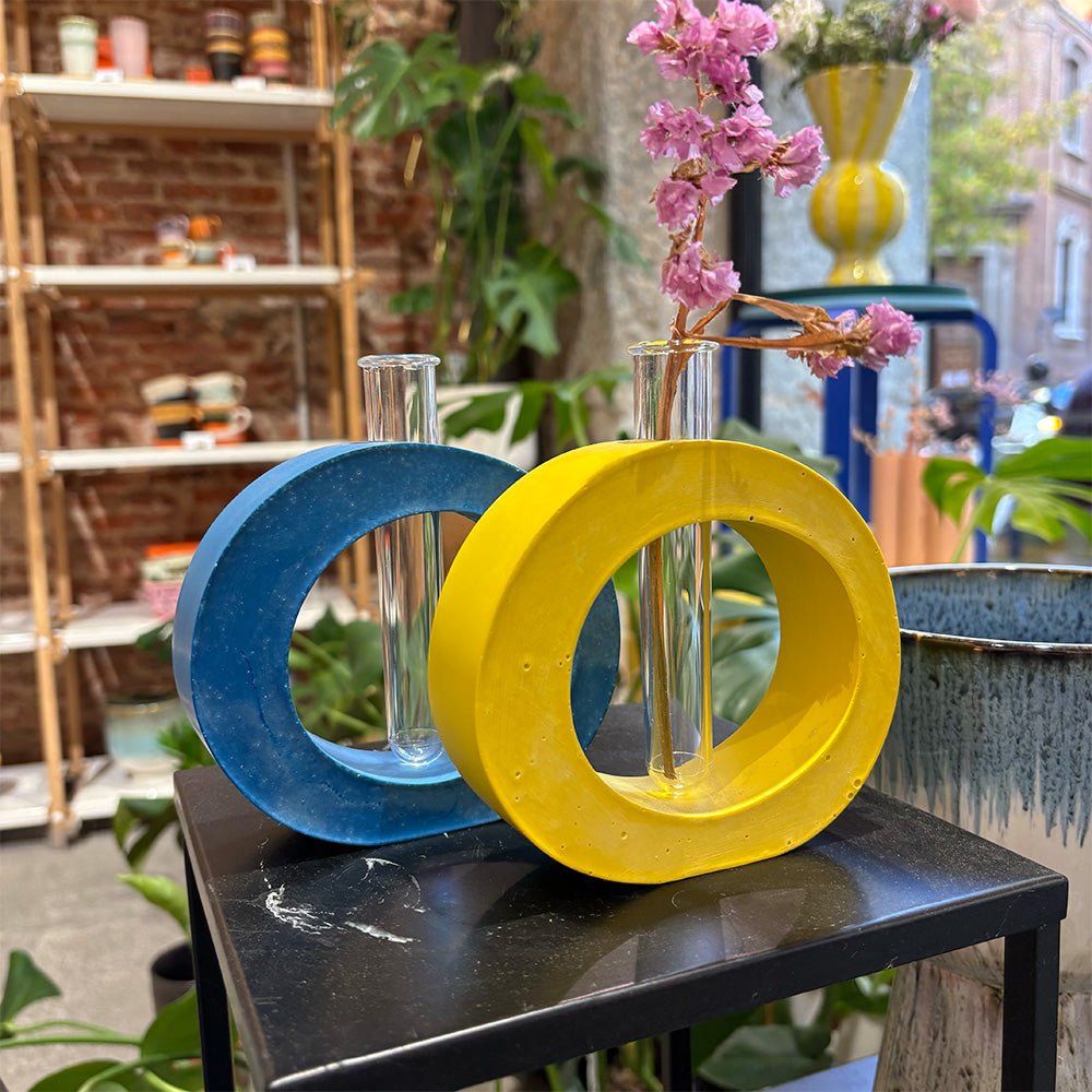 Jarrón Probeta Azul