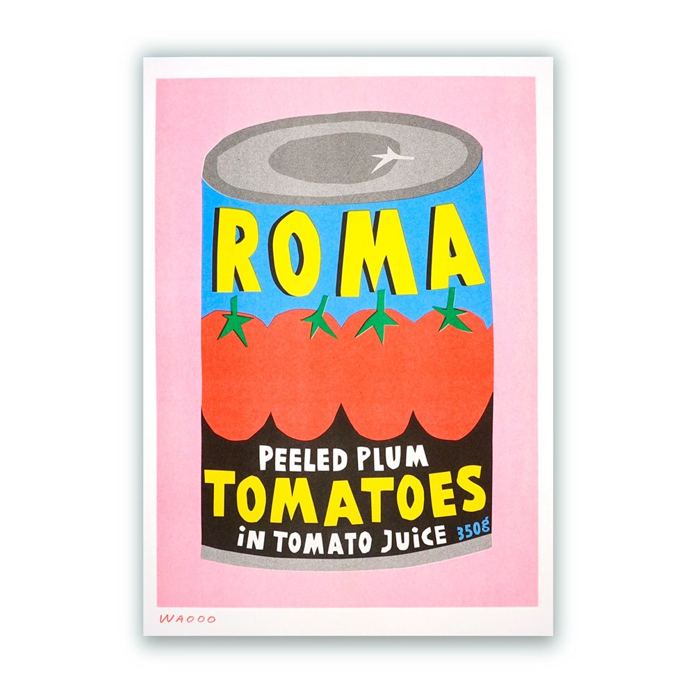 Lata Roma Tomatoes Risografía