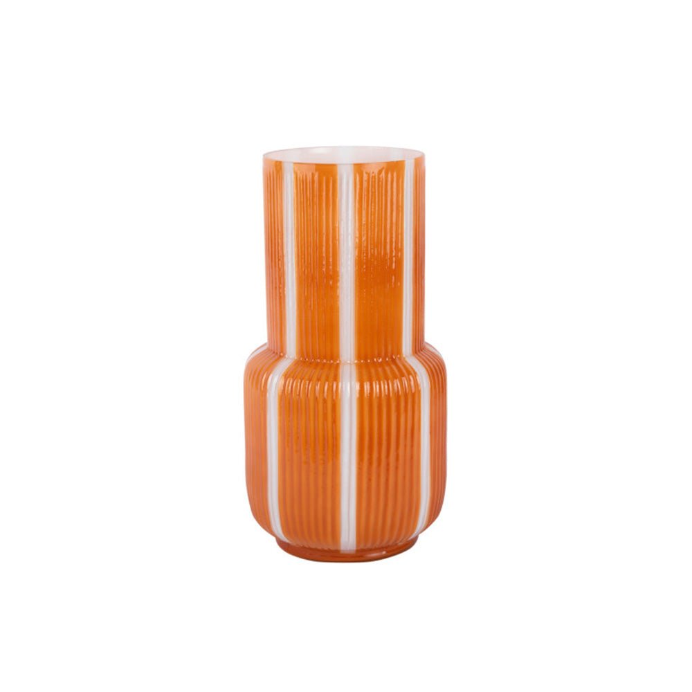 Vase Rayé Rétro Haut Jaune Mangue