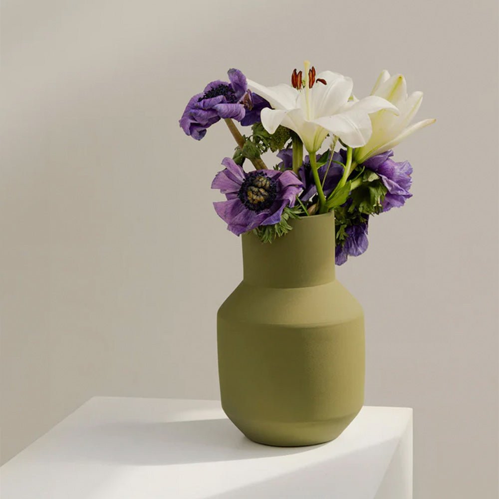 Sado Olive Green Vase