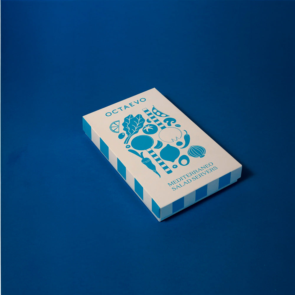 Cubiertos para Ensalada Mediterráneo Burgundy / Blue (set de 2)