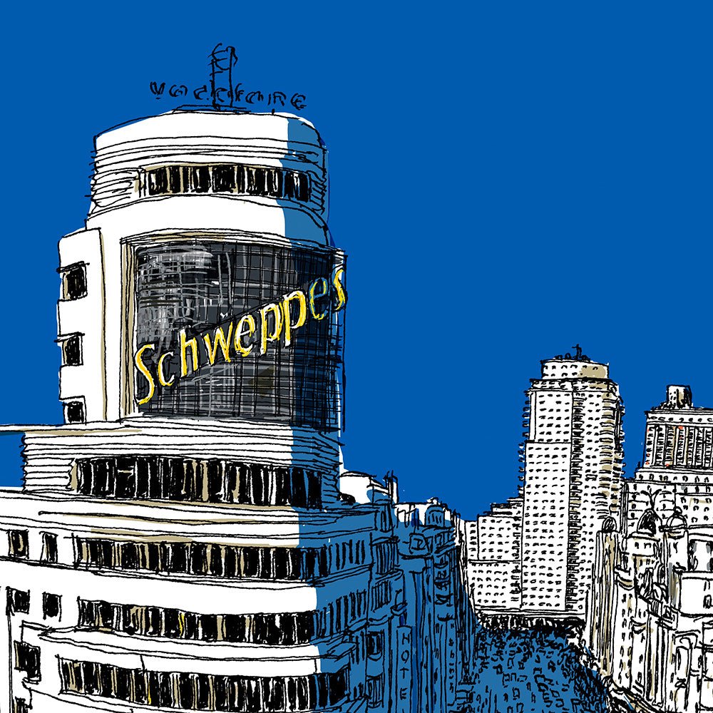 Madrid Schweppes Giclée Print A5