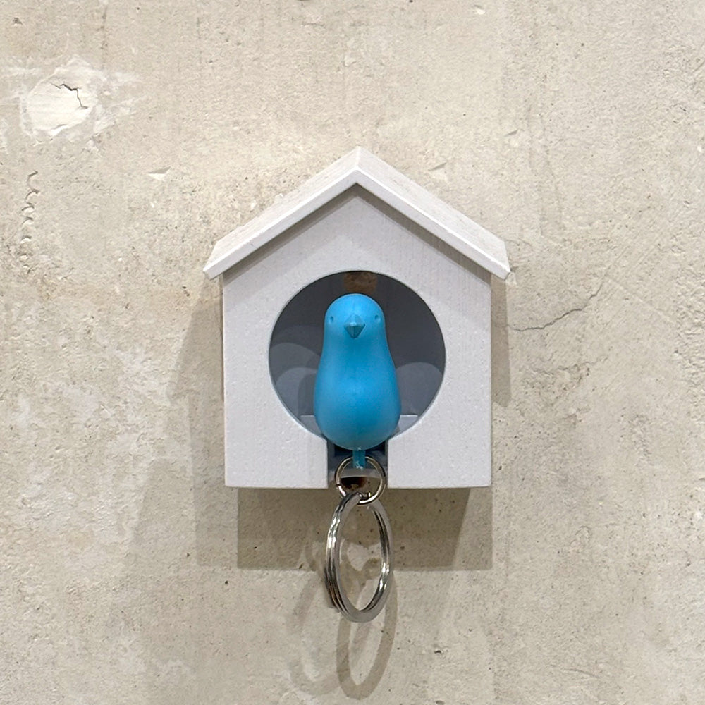 Sparrow Keyring White - Blue