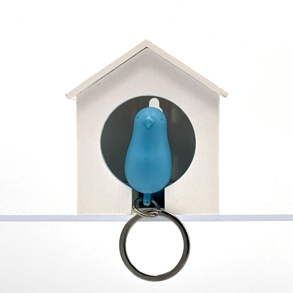 Sparrow Keyring White Blue