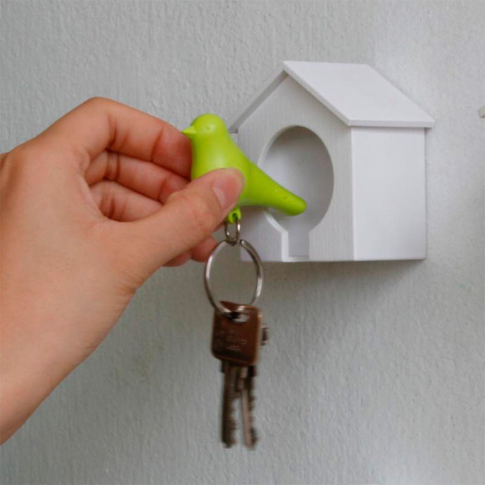 Sparrow Keyring White - Yellow