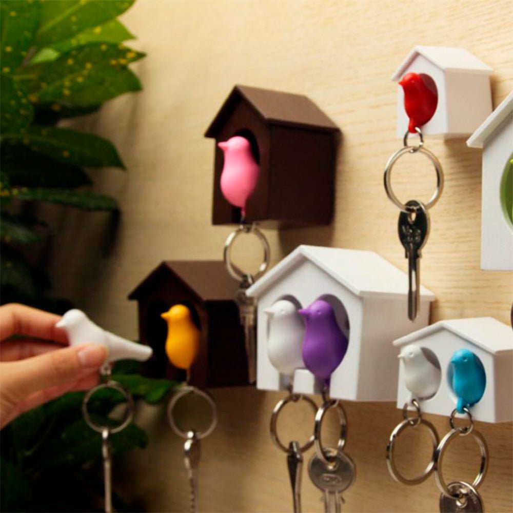 Sparrow Keyring White - Green