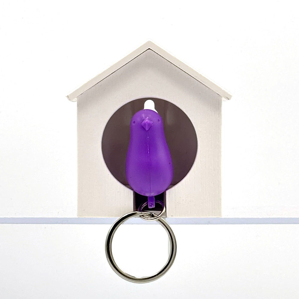 Sparrow Keyring White Purple