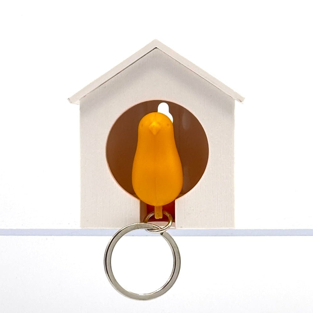 Sparrow Keyring White - Yellow