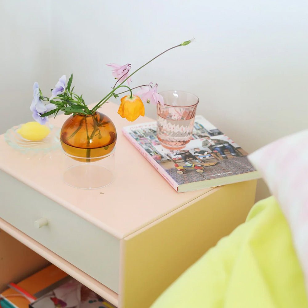 Standing Flower Bubble, Low Tube, Amber