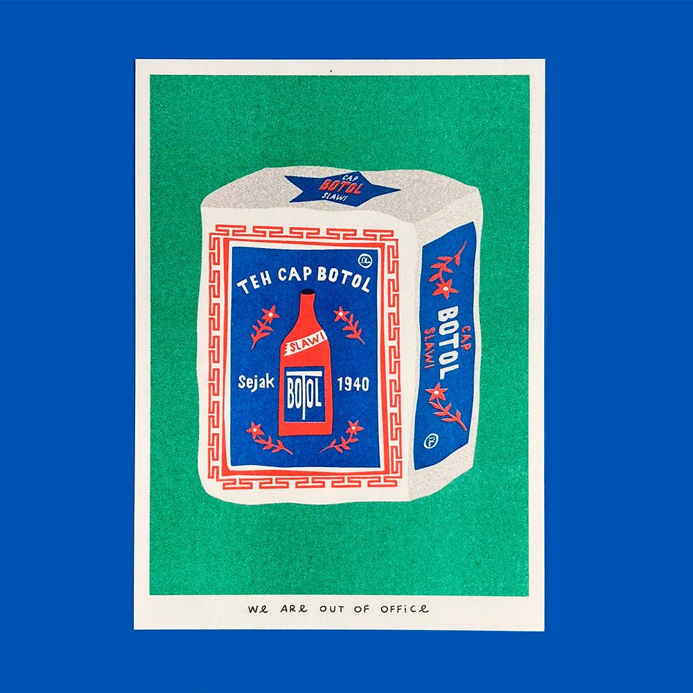 Package of Indonesian Jasmine Tea Risograph