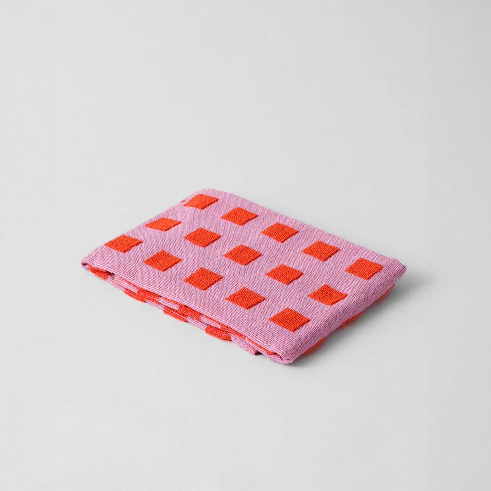 Paño de Cocina Algodón Cuadros Lilac/Warm Red