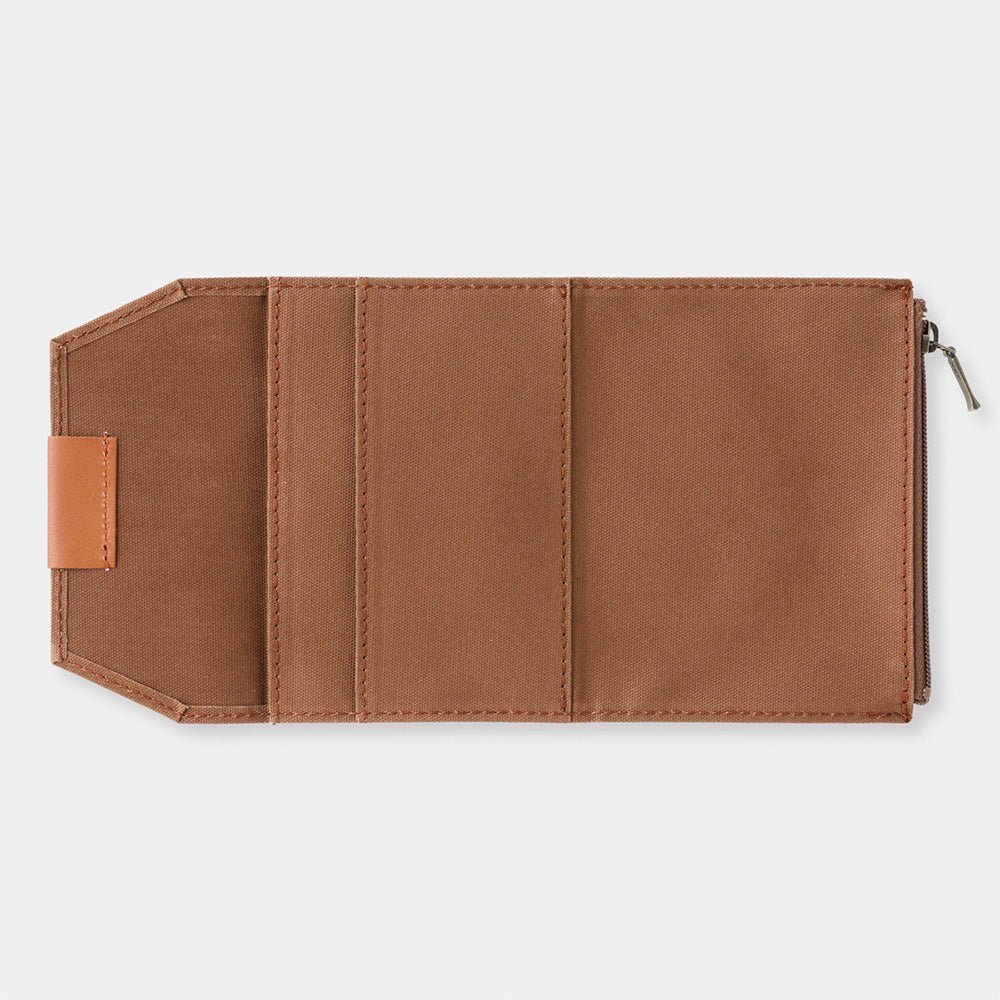 Recharge Carnet Papier Coton avec Fermeture Éclair Café - Taille Passeport
