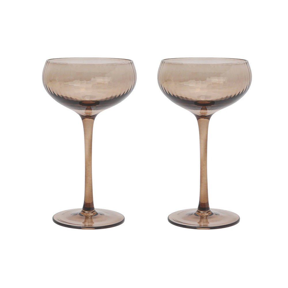 The Lou Coupe Glass Set of 2 Smoke