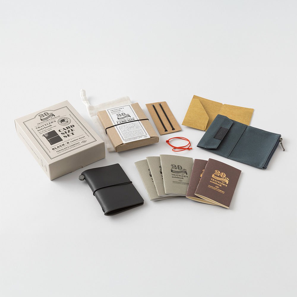 TRAVELER’S notebook Card Size 20th Anniversary Set Black
