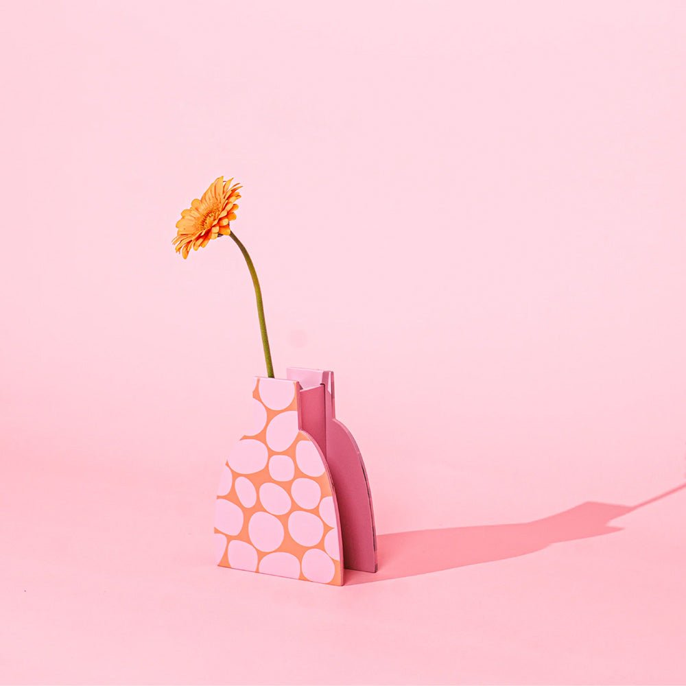 Jarrón de Madera Pink Stones