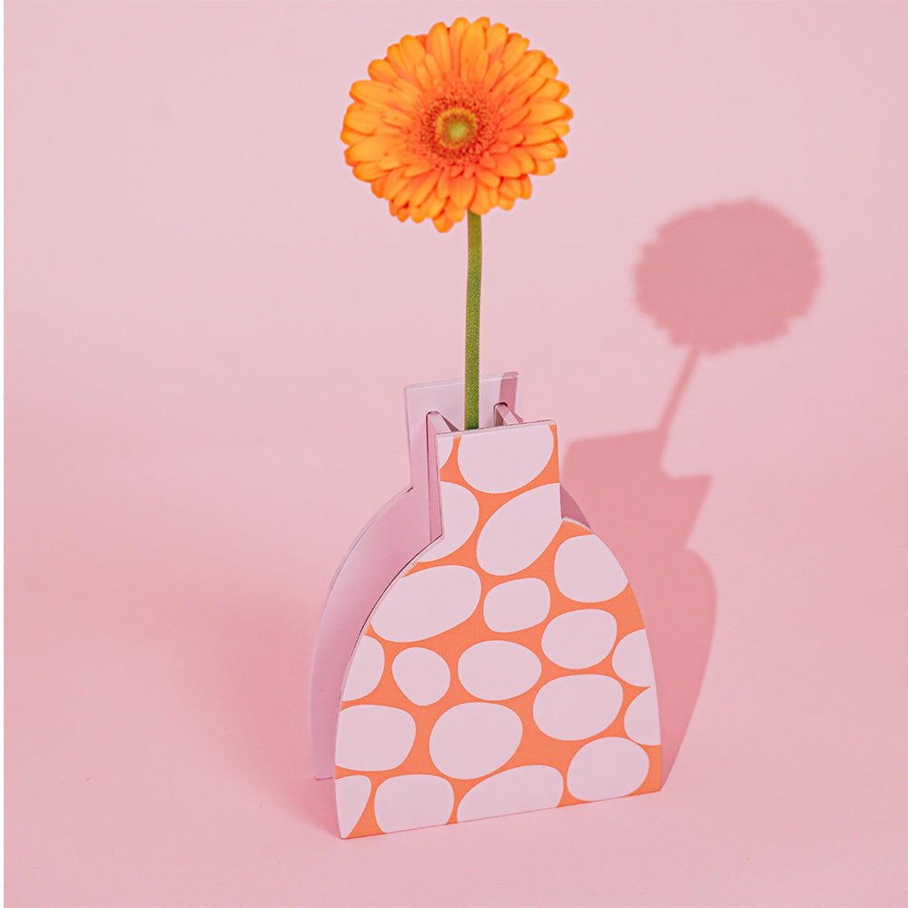 Jarrón de Madera Pink Stones