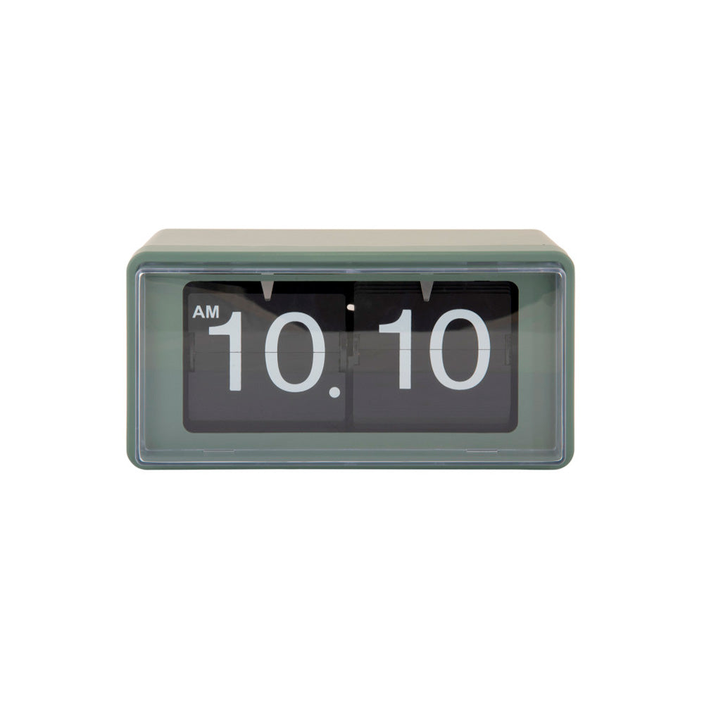 Reloj de Pared / Mesa Retro Boxed Flip Jungle Verde